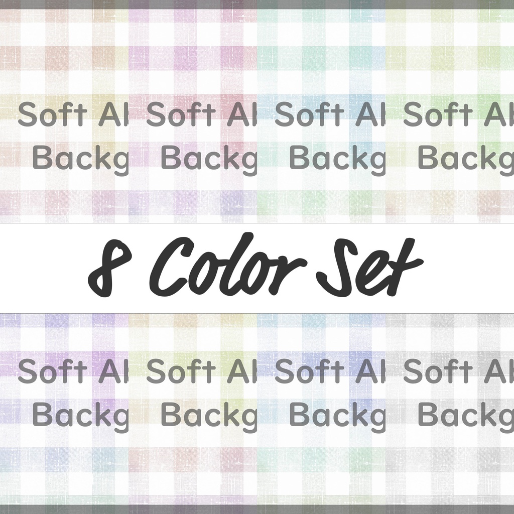 02_パステルチェック背景素材｜ナチュラル質感（8色セット）