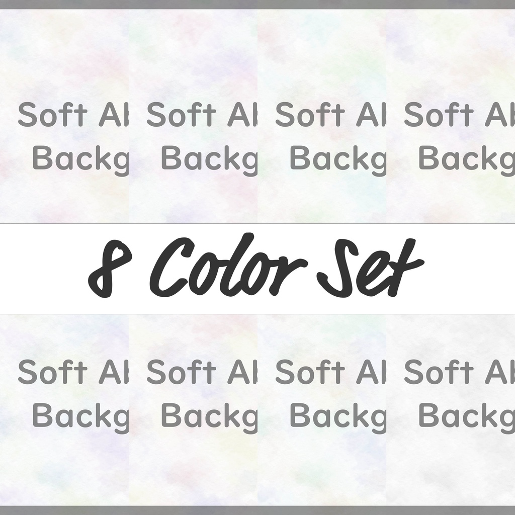 02_やさしいパステル水彩背景素材｜淡彩クラウドテクスチャ（8色セット）