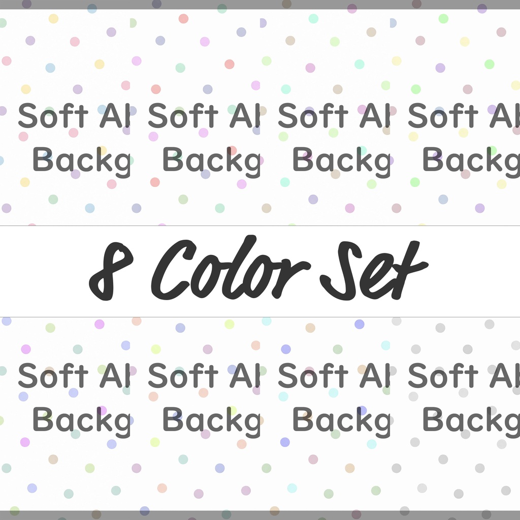 01_パステル水玉ランダムドット背景素材｜やわらかポップテクスチャ（8色セット）