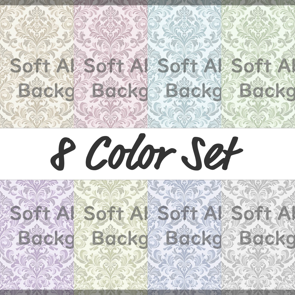 02_クラシックダマスク装飾背景|アンティークゴールドパターンテクスチャ(8色セット)