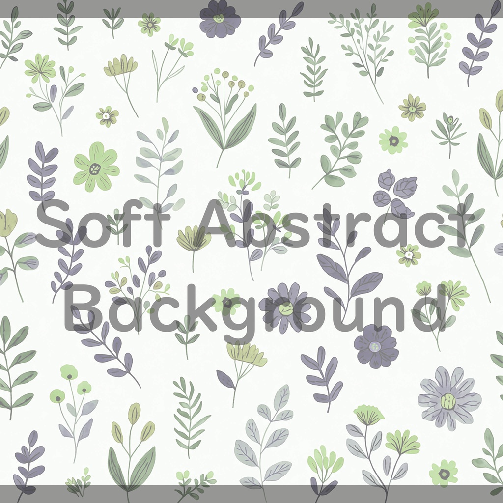 02_ナチュラルボタニカルフラワーパターン背景素材|やさしい北欧風草花装飾模様(8色セット)
