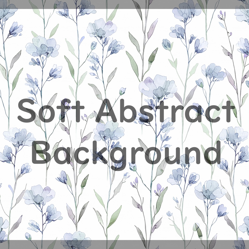 01_やわらか水彩ボタニカルフラワーパターン背景素材|淡色ナチュラル草花模様(8色セット)