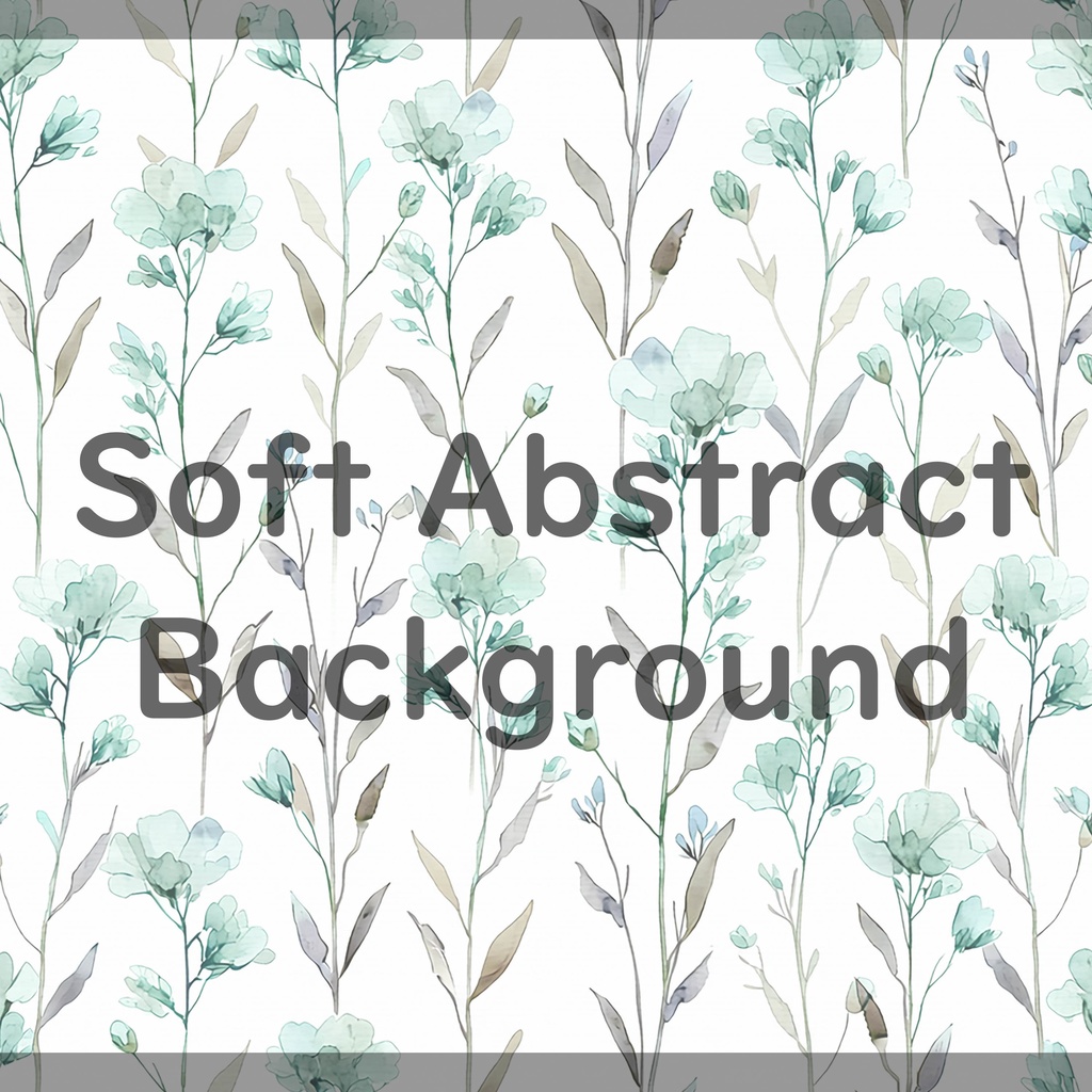 01_やわらか水彩ボタニカルフラワーパターン背景素材|淡色ナチュラル草花模様(8色セット)