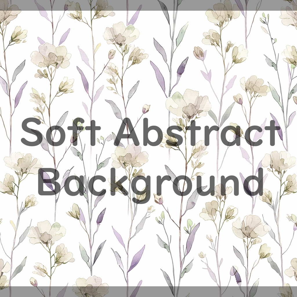 01_やわらか水彩ボタニカルフラワーパターン背景素材|淡色ナチュラル草花模様(8色セット)