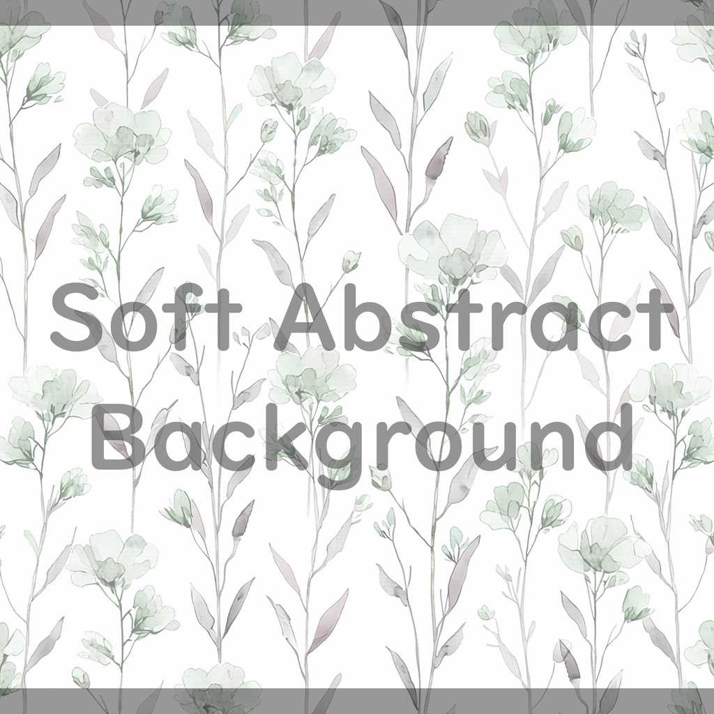 02_やわらか水彩ボタニカルフラワーパターン背景素材|淡色ナチュラル草花模様(8色セット)