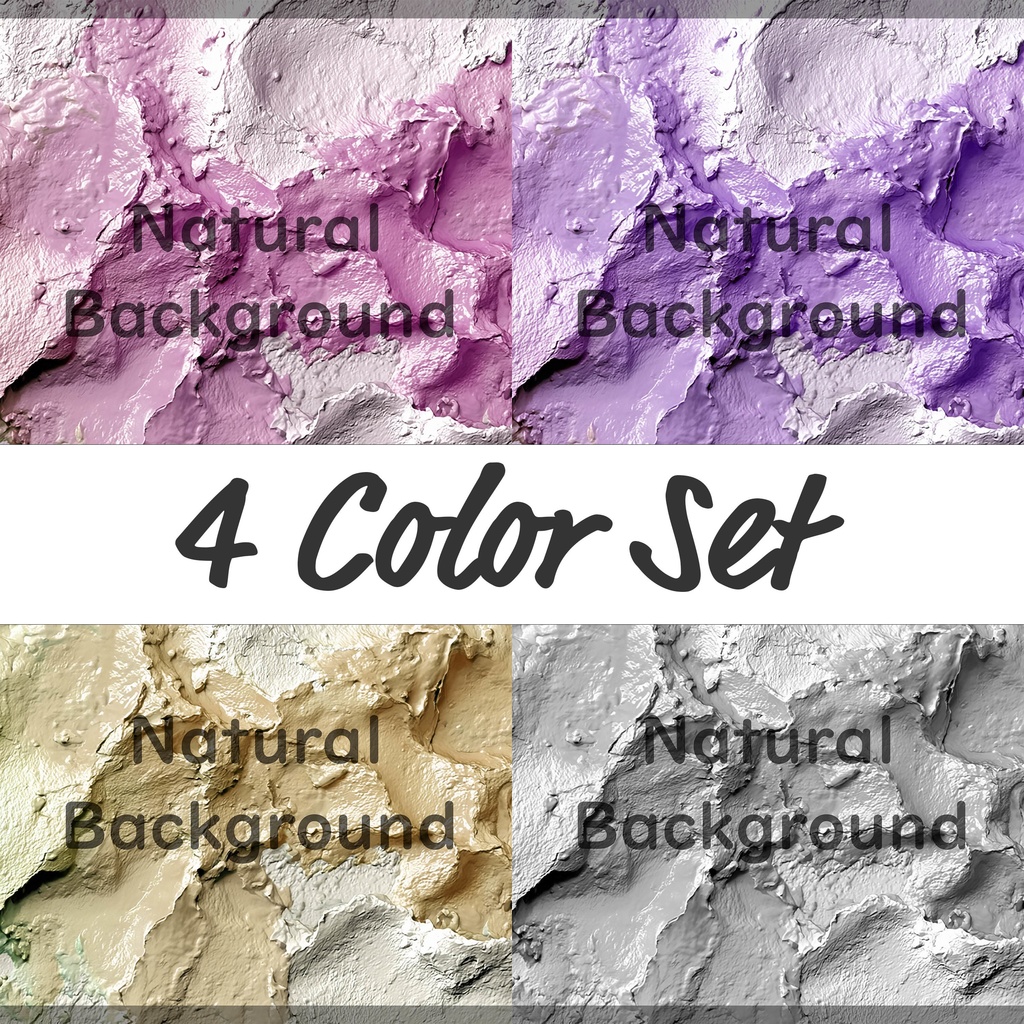 02_アブストラクトインパストペイント背景素材|立体アートテクスチャデザイン(4色セット)
