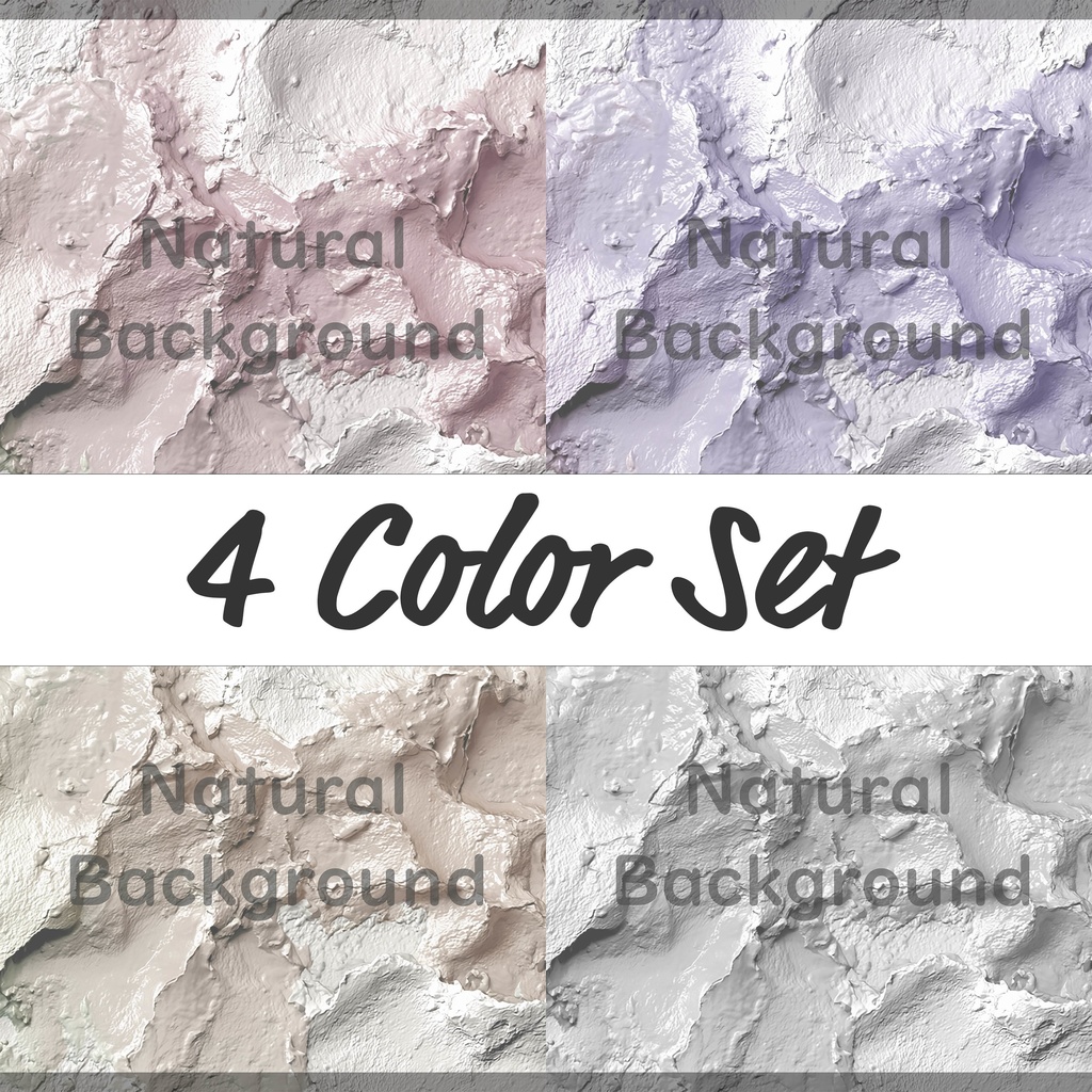 04_アブストラクトインパストペイント背景素材|立体アートテクスチャデザイン(4色セット)