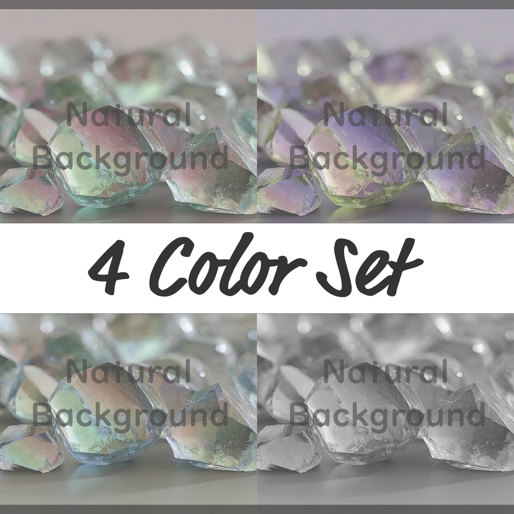 04_ラグジュアリーミネラルクリスタル背景素材|幻想ジェムテクスチャデザイン(4色セット)