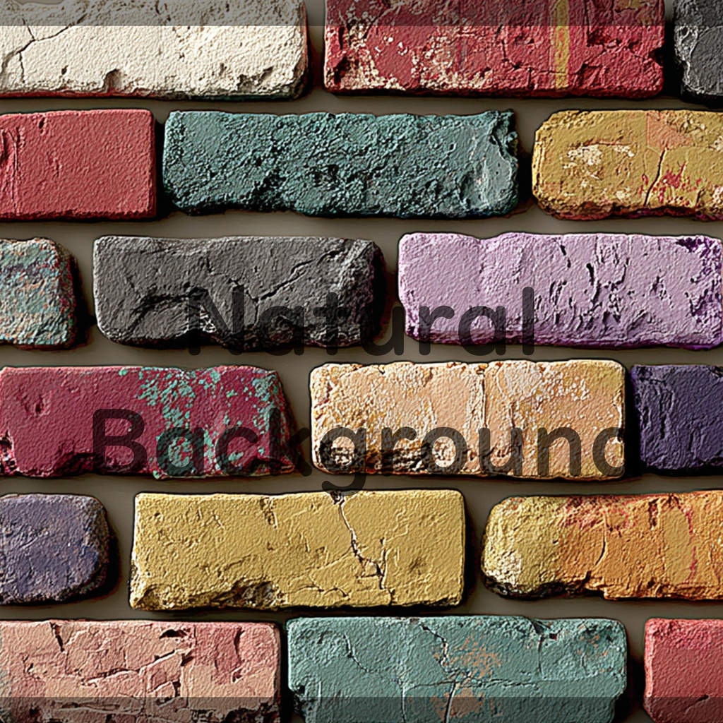 01_カラフルレンガテクスチャ背景素材｜ヴィンテージブリックデザイン