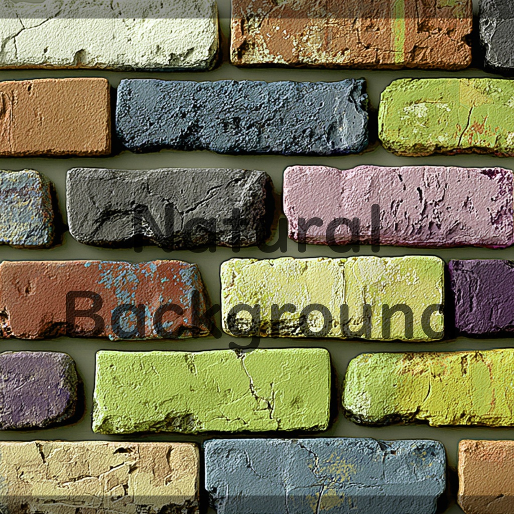 04_カラフルレンガテクスチャ背景素材｜ヴィンテージブリックデザイン