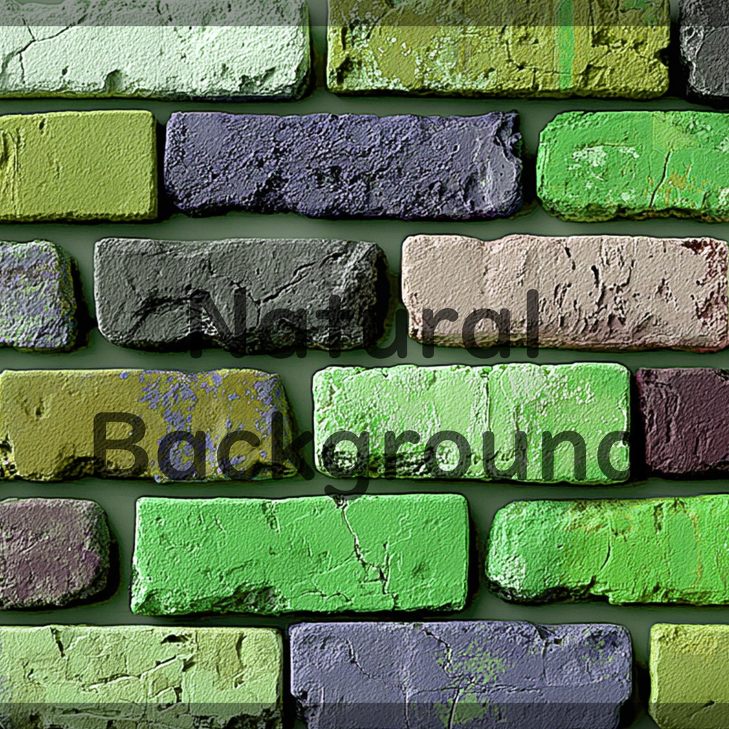 06_カラフルレンガテクスチャ背景素材｜ヴィンテージブリックデザイン