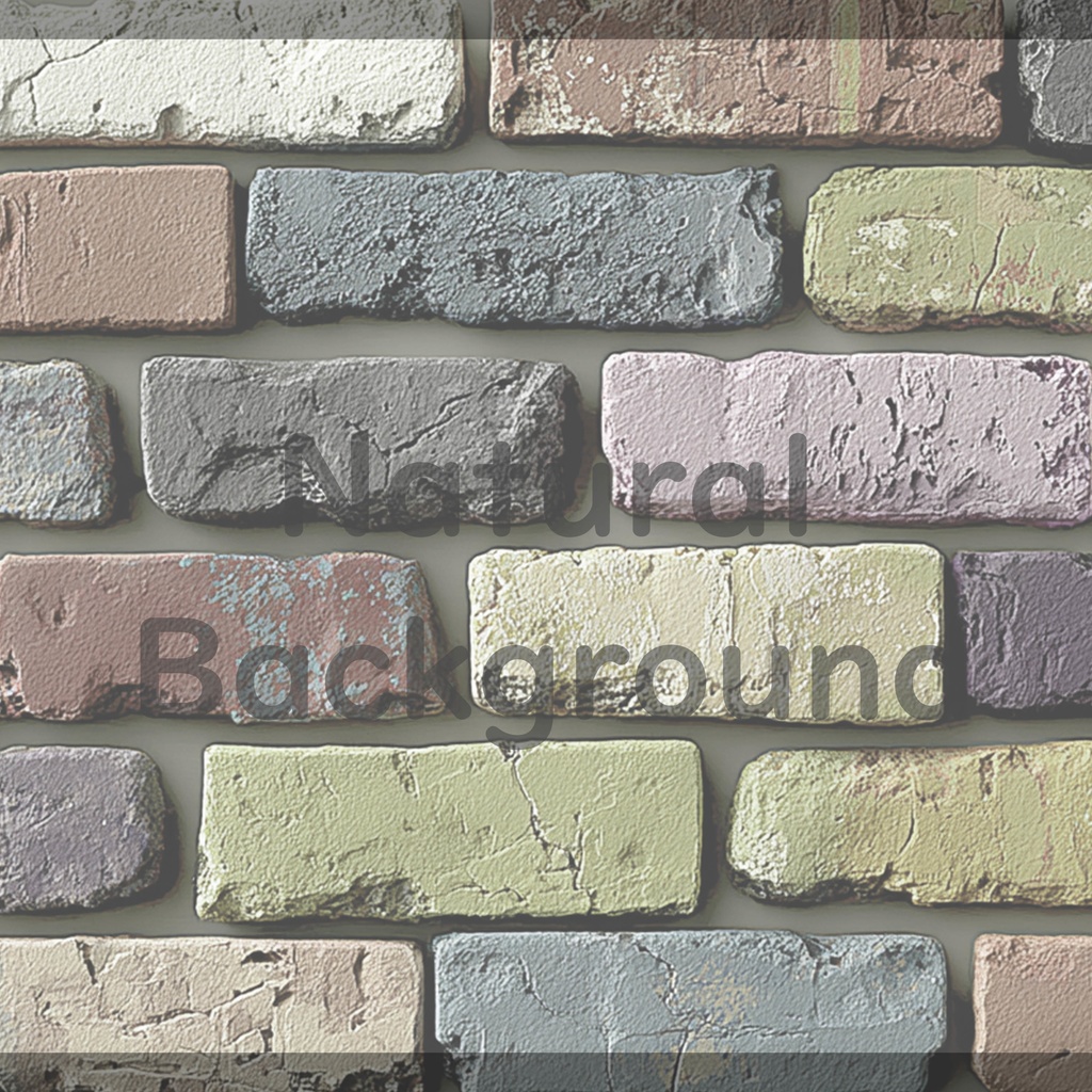 012_カラフルレンガテクスチャ背景素材｜ヴィンテージブリックデザイン