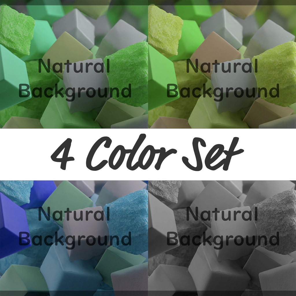 02_ポップカラフルキューブ背景素材｜立体ブロックテクスチャデザイン（4色セット）