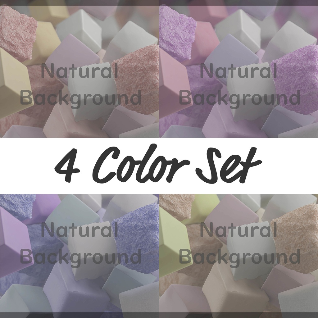 03_ポップカラフルキューブ背景素材｜立体ブロックテクスチャデザイン（4色セット）