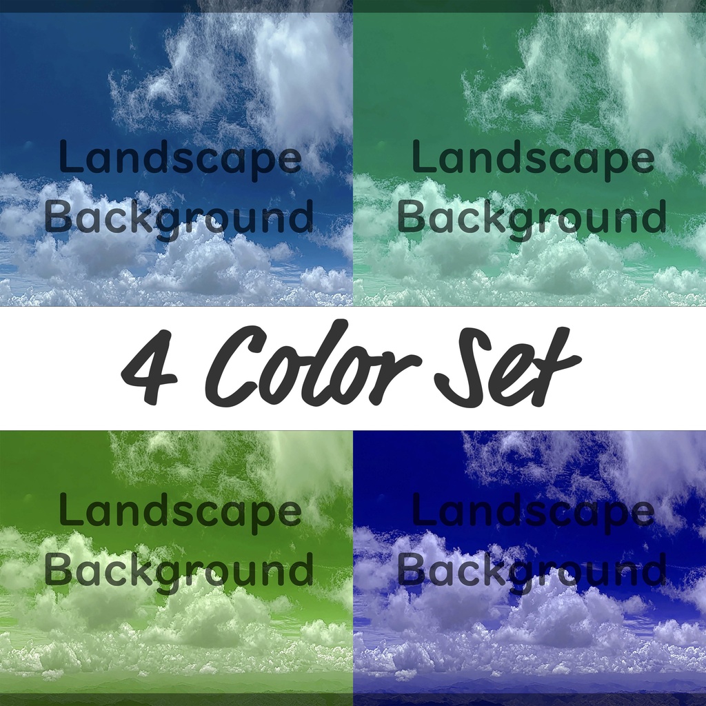 01_広がる空と雲の絶景背景素材|爽快スカイビュー(4色セット)