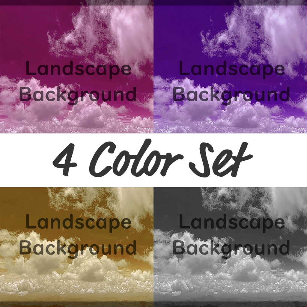 02_広がる空と雲の絶景背景素材｜爽快スカイビュー（4色セット）