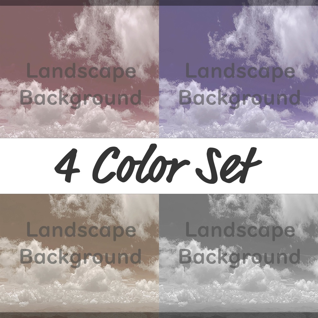 04_広がる空と雲の絶景背景素材｜爽快スカイビュー（4色セット）