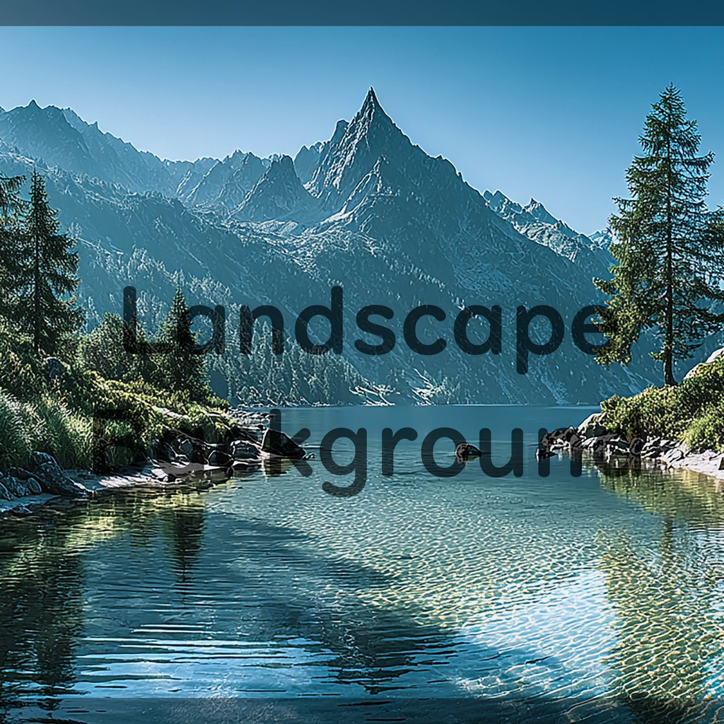 01_神秘的な高原湖と山並み背景素材｜透明感ある自然デザイン