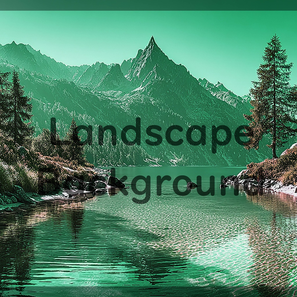 02_神秘的な高原湖と山並み背景素材｜透明感ある自然デザイン