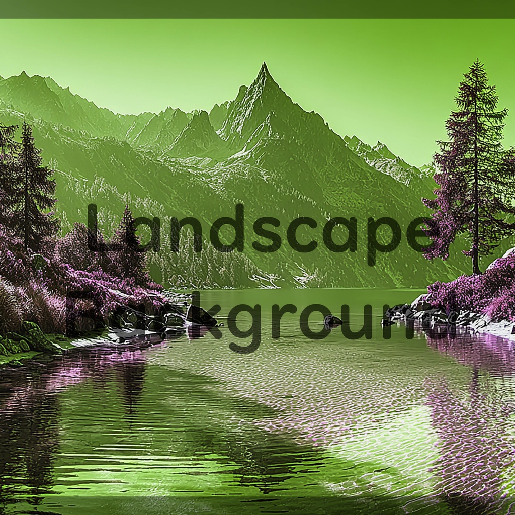 03_神秘的な高原湖と山並み背景素材｜透明感ある自然デザイン