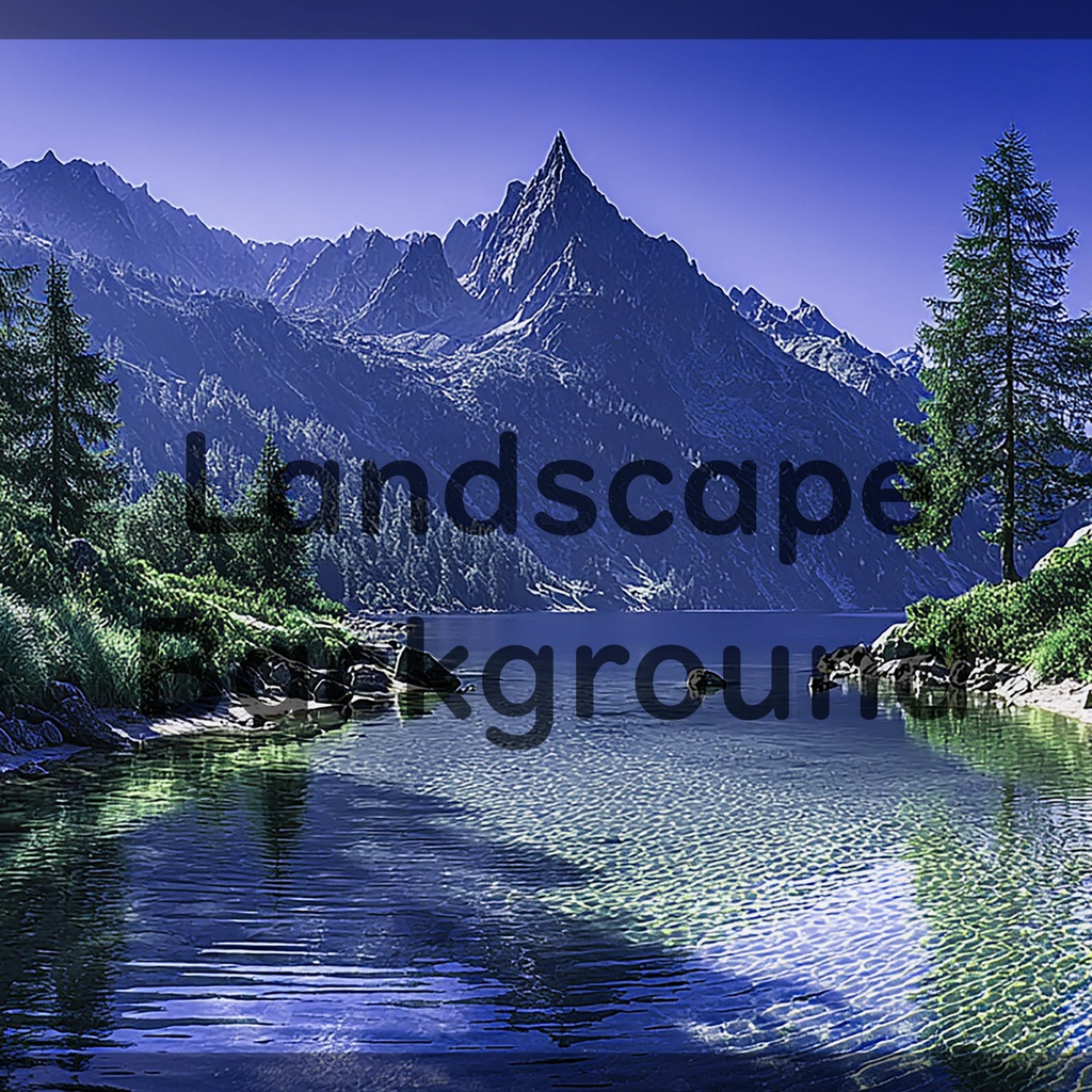 04_神秘的な高原湖と山並み背景素材｜透明感ある自然デザイン