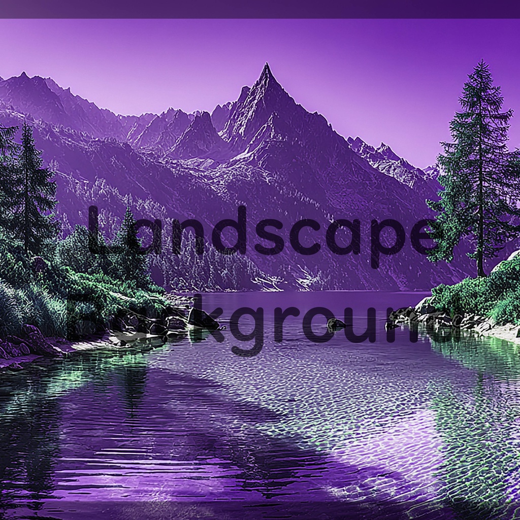 06_神秘的な高原湖と山並み背景素材｜透明感ある自然デザイン