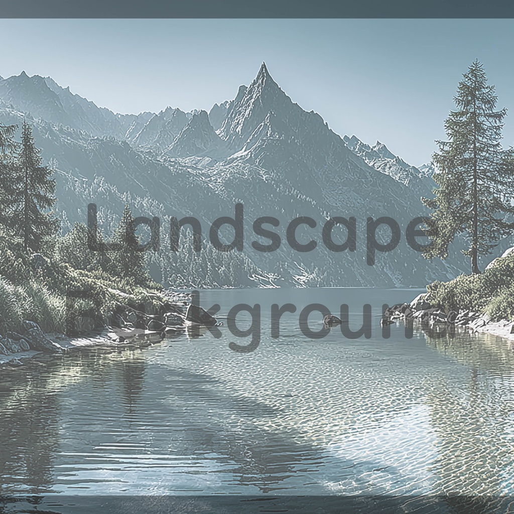 09_神秘的な高原湖と山並み背景素材｜透明感ある自然デザイン