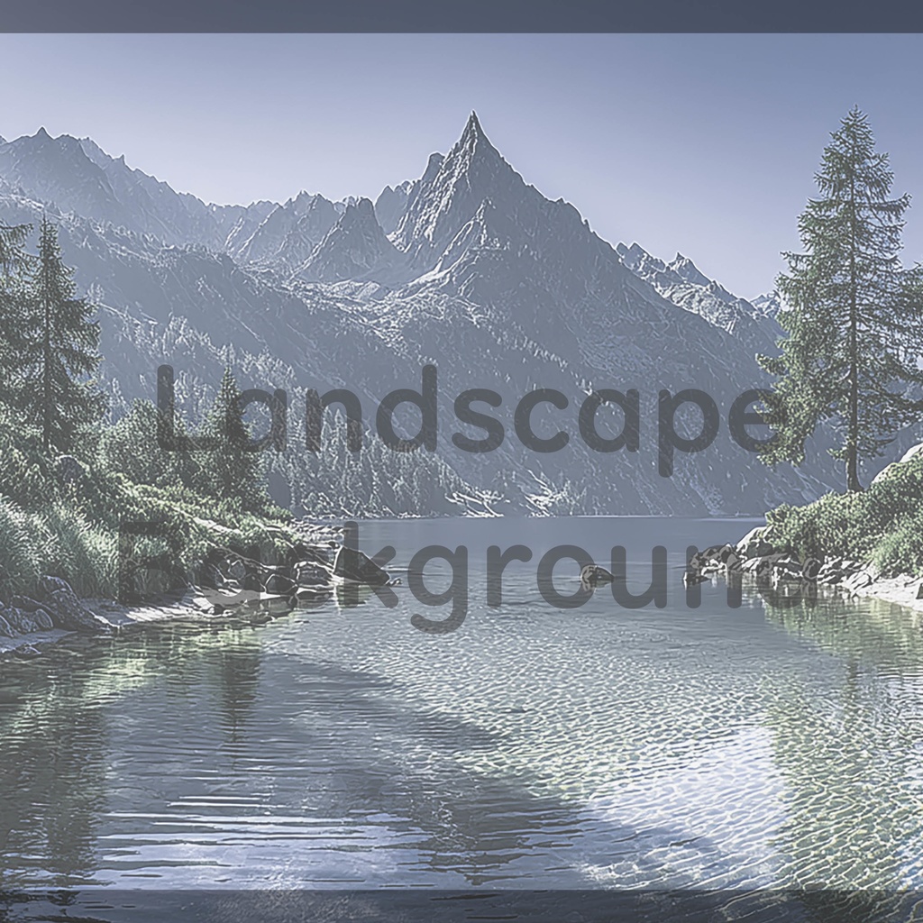 012_神秘的な高原湖と山並み背景素材｜透明感ある自然デザイン