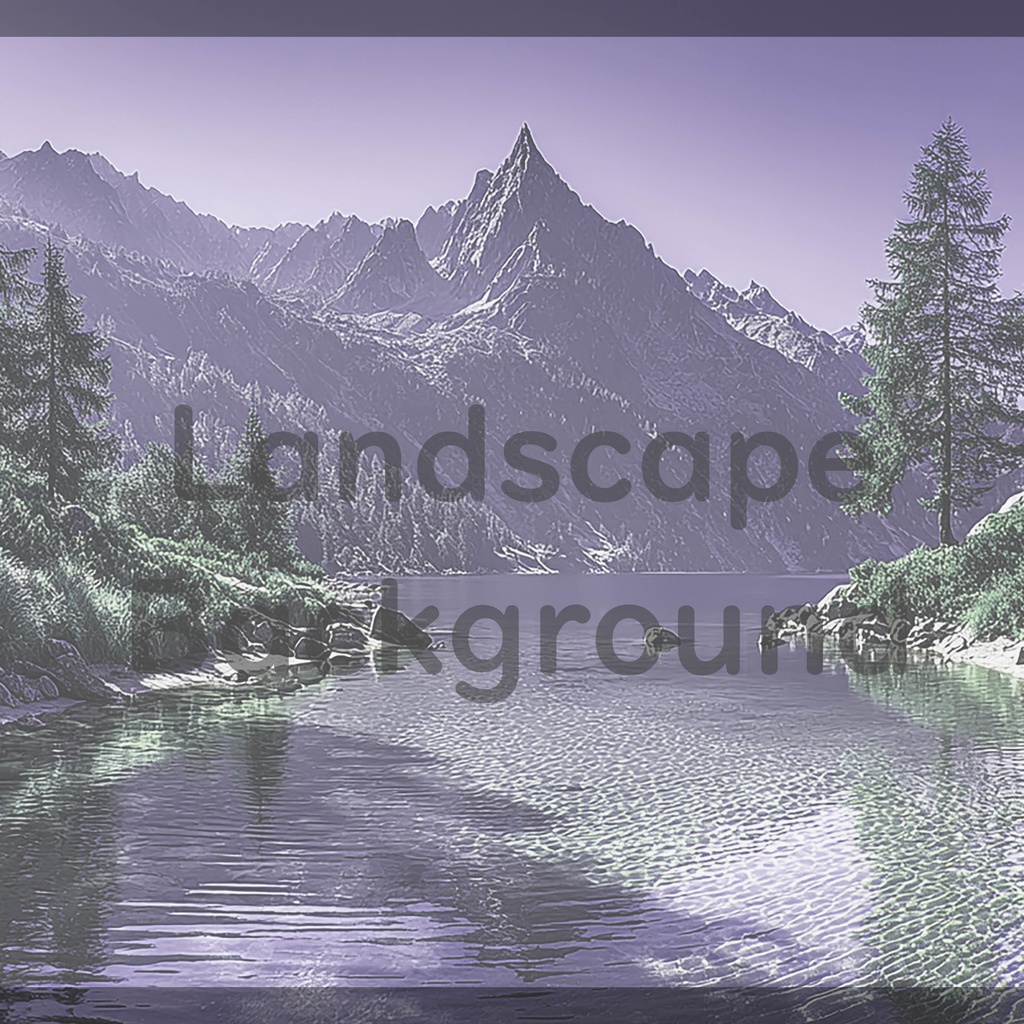 014_神秘的な高原湖と山並み背景素材|透明感ある自然デザイン