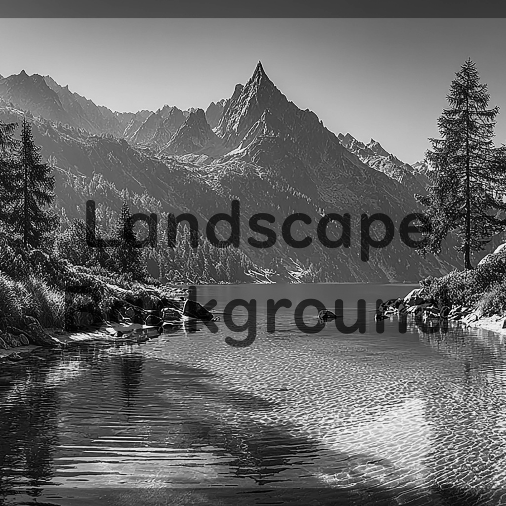 02_神秘的な高原湖と山並み背景素材|透明感ある自然デザイン(4色セット)