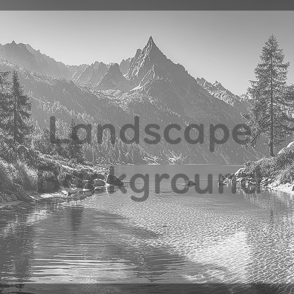 04_神秘的な高原湖と山並み背景素材|透明感ある自然デザイン(4色セット)