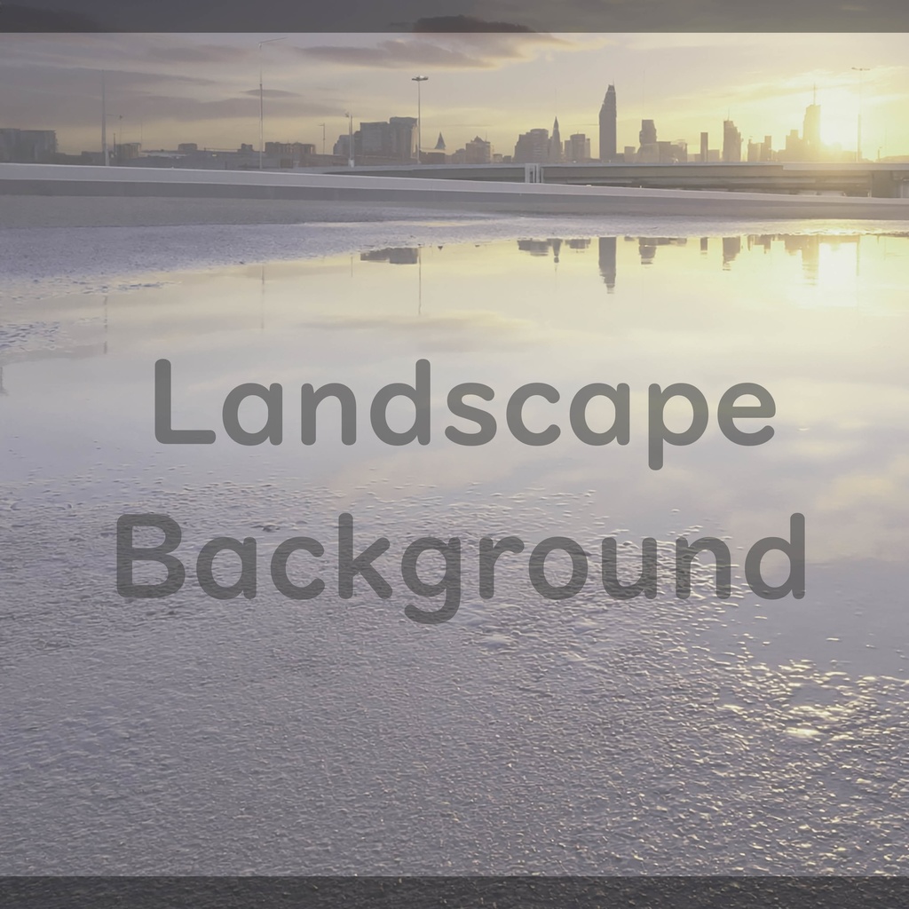 03_夕暮れシティリフレクション背景素材|静寂の都市風景(4色セット)