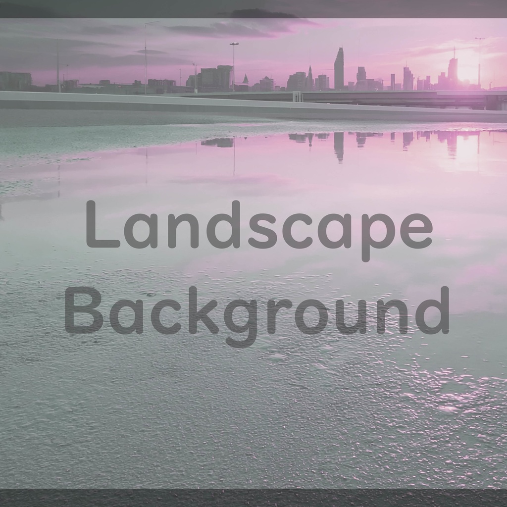 03_夕暮れシティリフレクション背景素材|静寂の都市風景(4色セット)