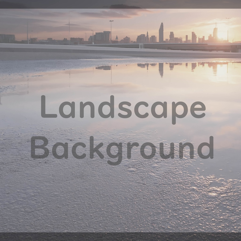 03_夕暮れシティリフレクション背景素材|静寂の都市風景(4色セット)