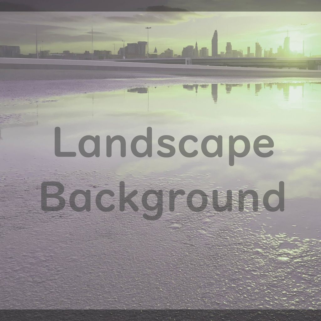 04_夕暮れシティリフレクション背景素材|静寂の都市風景(4色セット)