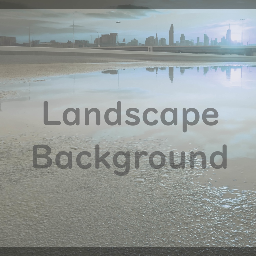 04_夕暮れシティリフレクション背景素材|静寂の都市風景(4色セット)