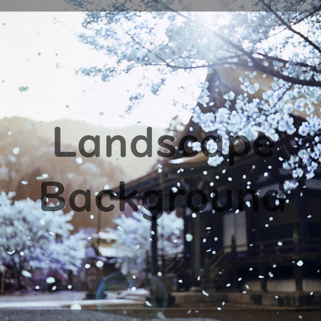 07_桜舞う寺院背景|儚く美しい春景色