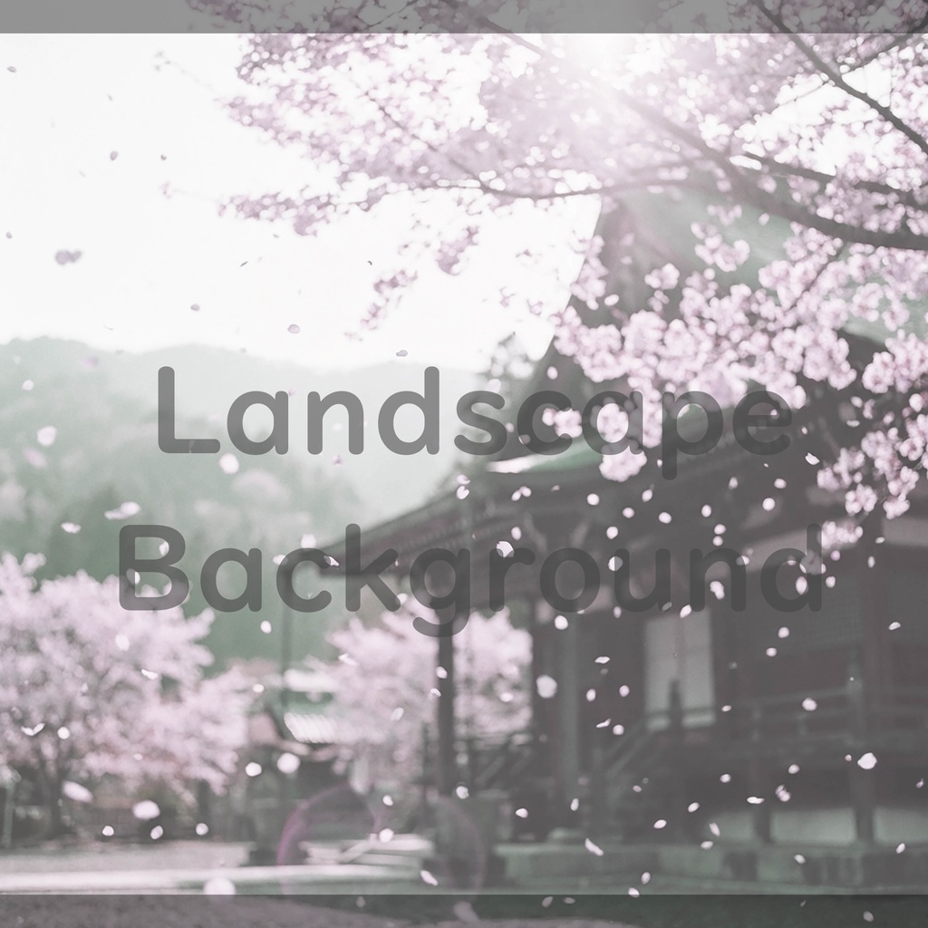 010_桜舞う寺院背景|儚く美しい春景色