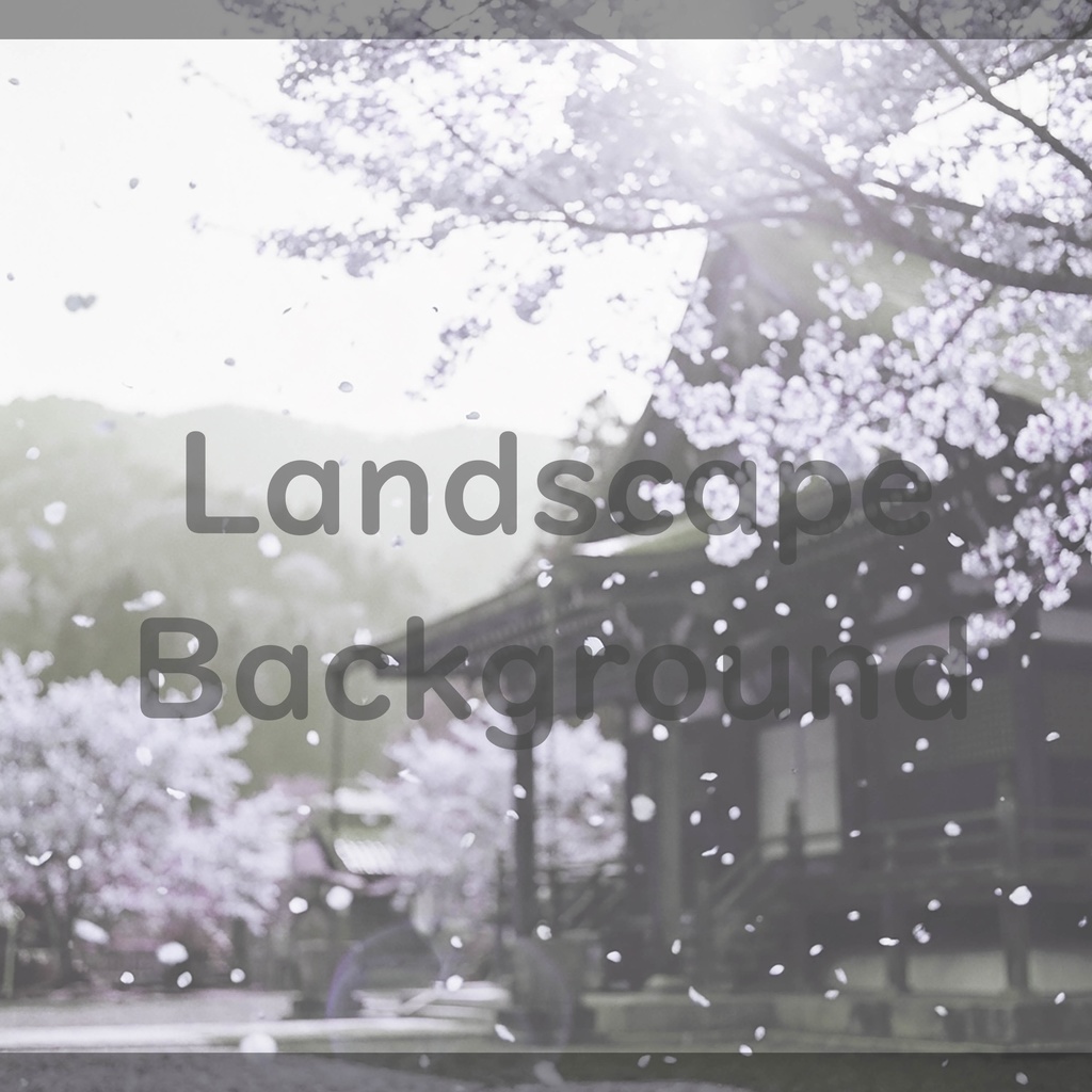 011_桜舞う寺院背景|儚く美しい春景色