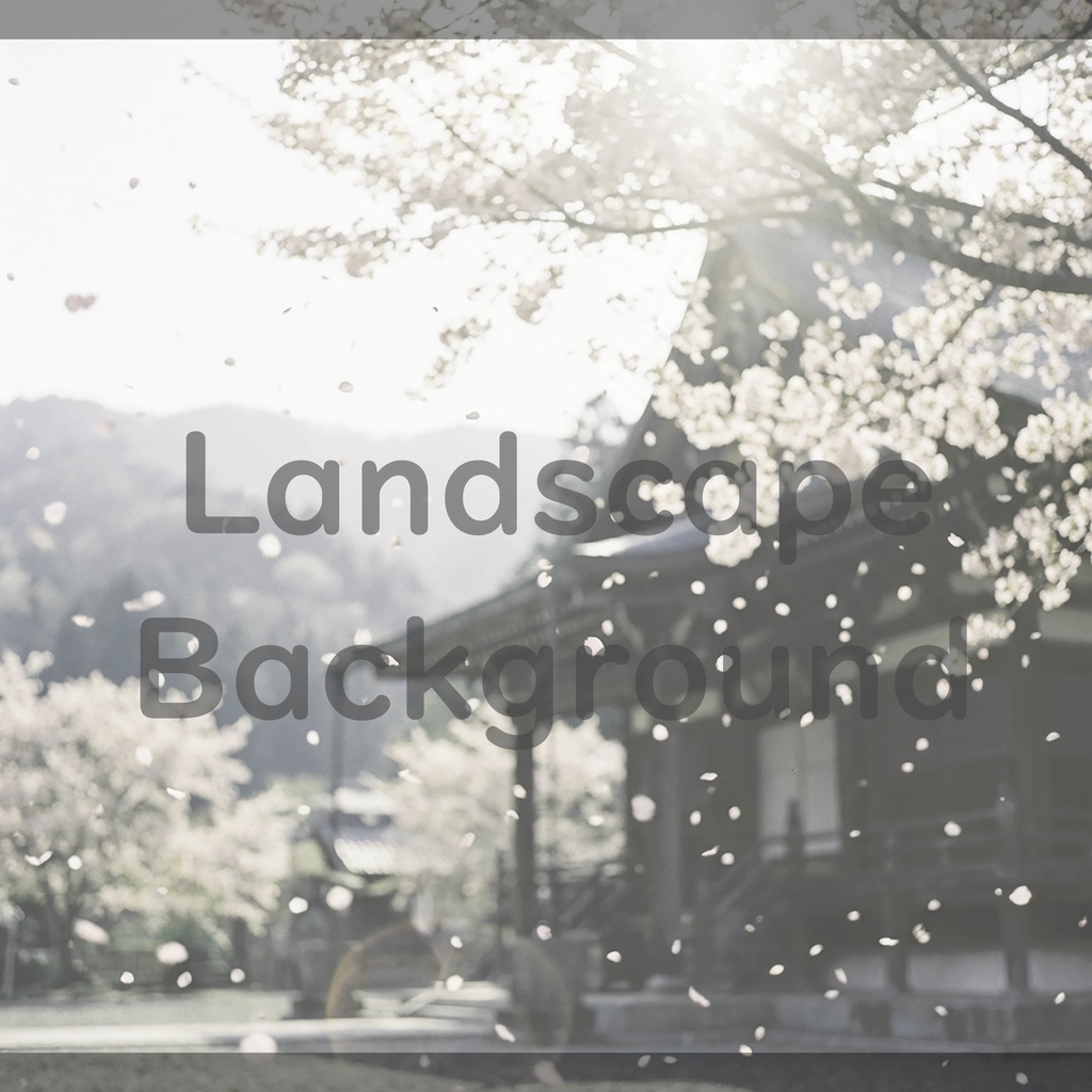 012_桜舞う寺院背景|儚く美しい春景色