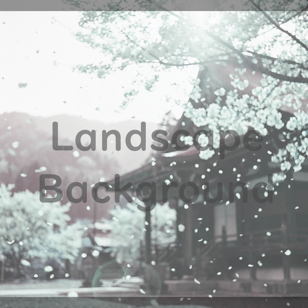 013_桜舞う寺院背景|儚く美しい春景色