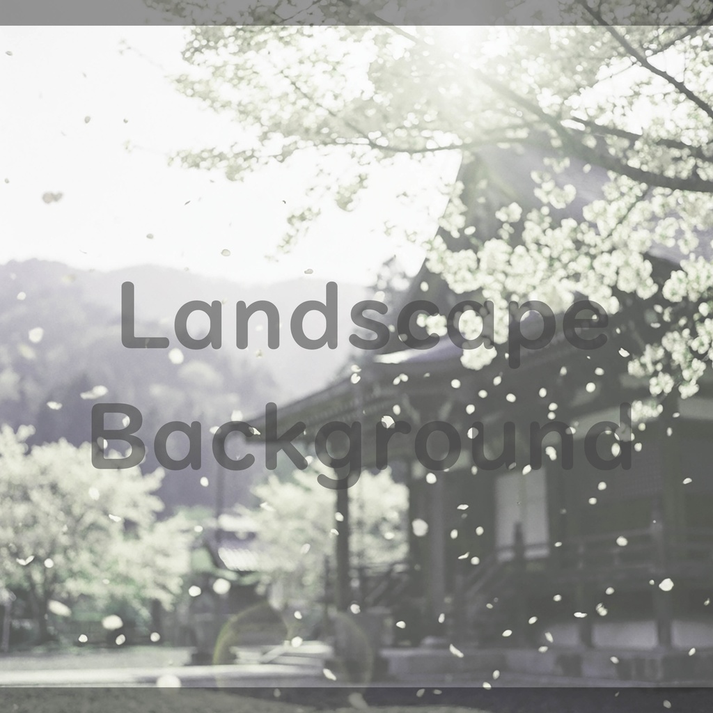 014_桜舞う寺院風景背景|儚く美しい春景色