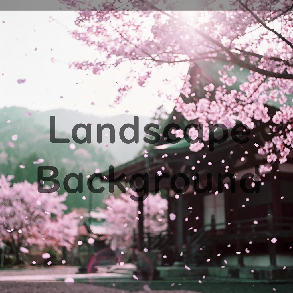 01_桜舞う寺院背景|儚く美しい春景色(4色セット)