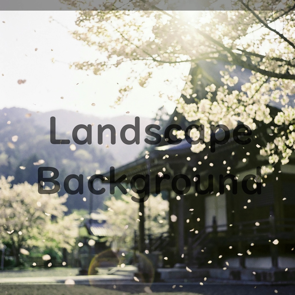 01_桜舞う寺院背景|儚く美しい春景色(4色セット)