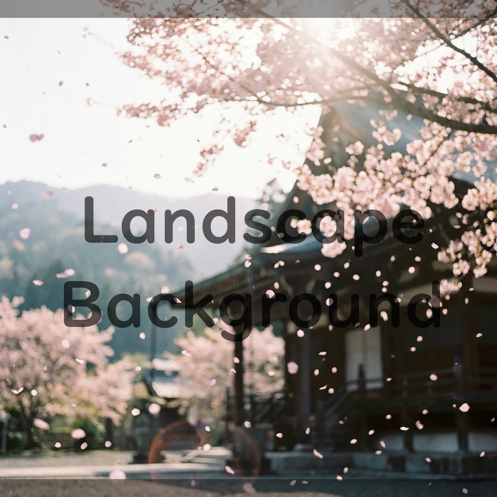 01_桜舞う寺院背景|儚く美しい春景色(4色セット)