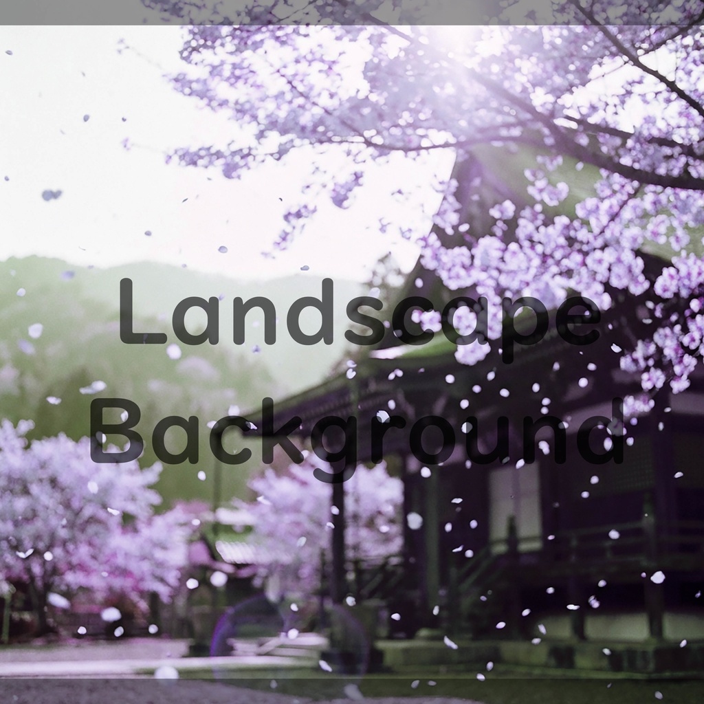 01_桜舞う寺院背景|儚く美しい春景色(4色セット)