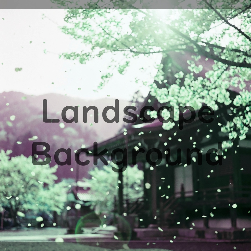 02_桜舞う寺院背景|儚く美しい春景色(4色セット)