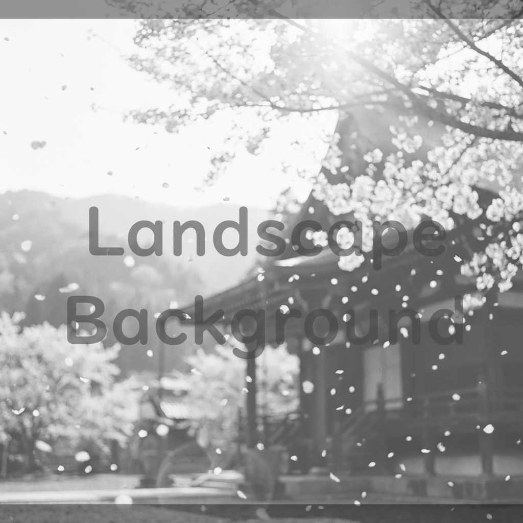 04_桜舞う寺院背景|儚く美しい春景色(4色セット)