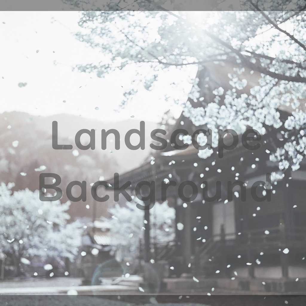 04_桜舞う寺院背景|儚く美しい春景色(4色セット)