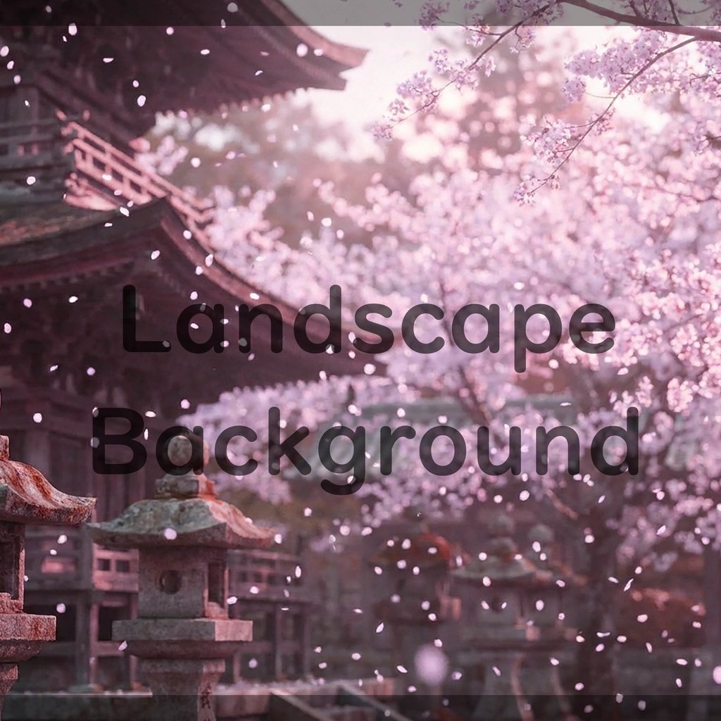 02_光に包まれる桜寺院庭園背景|上品な和の景色